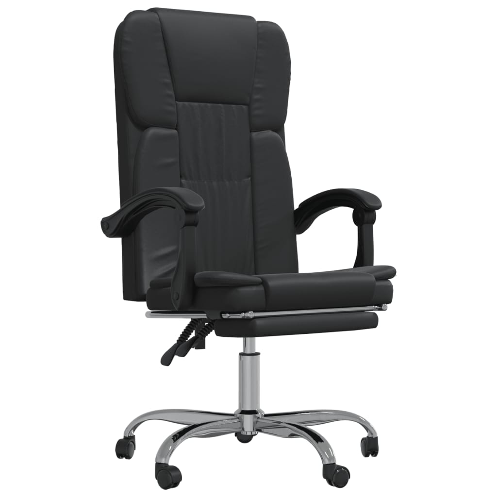 vidaXL Reclining Office Chair Black Faux Leather - Comfort and Style for Your Workspace