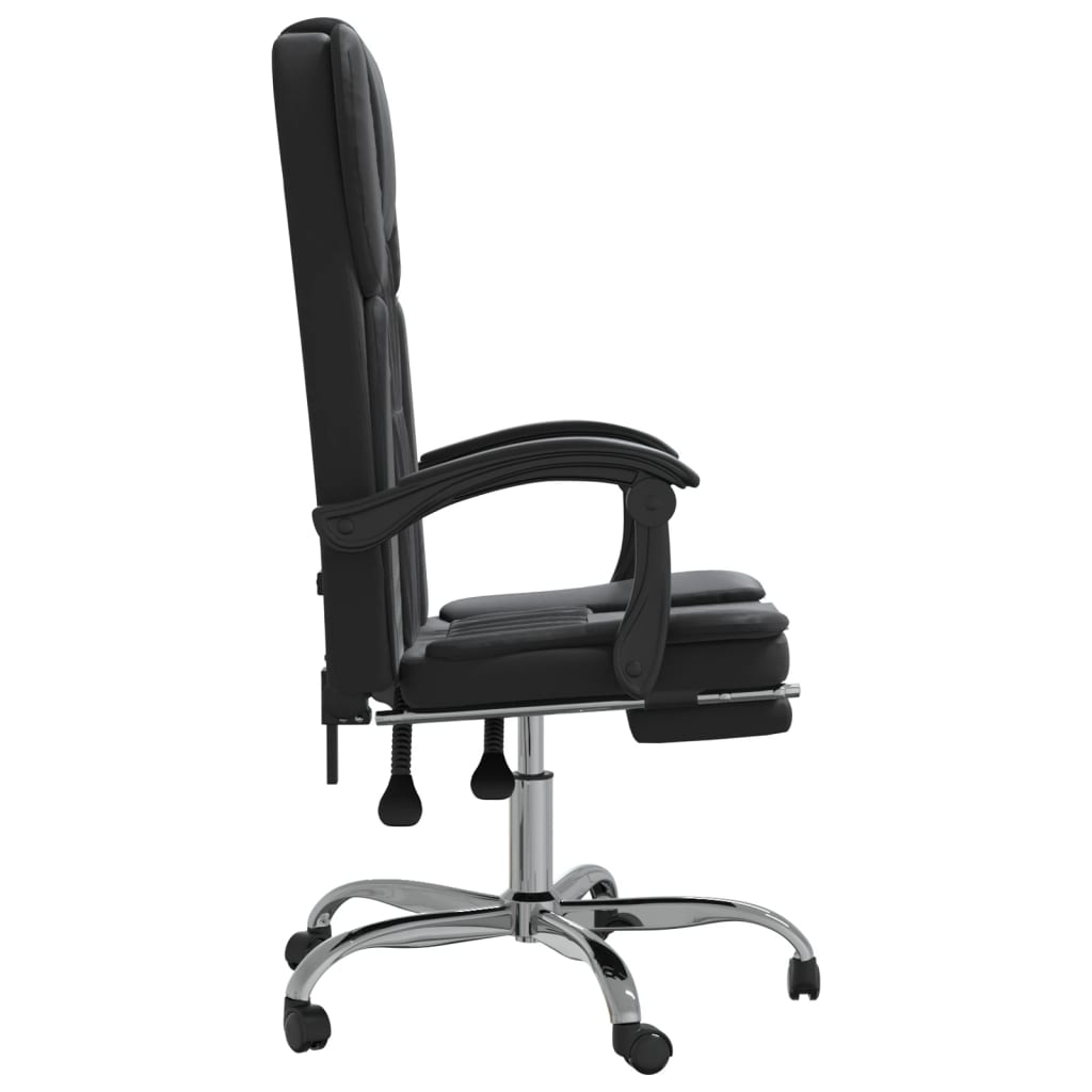 vidaXL Reclining Office Chair Black Faux Leather - Comfort and Style for Your Workspace