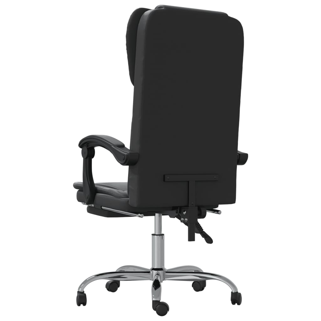 vidaXL Reclining Office Chair Black Faux Leather - Comfort and Style for Your Workspace