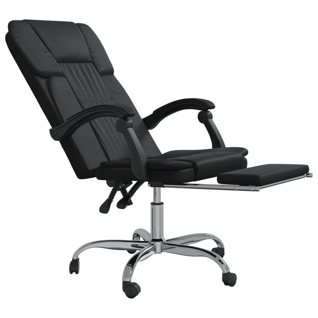 vidaXL Reclining Office Chair Black Faux Leather - Comfort and Style for Your Workspace