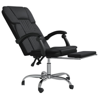 vidaXL Reclining Office Chair Black Faux Leather - Comfort and Style for Your Workspace