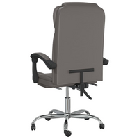 vidaXL Reclining Office Chair - Grey Faux Leather | Adjustable, Stylish, and Comfortable