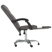 vidaXL Reclining Office Chair - Grey Faux Leather | Adjustable, Stylish, and Comfortable