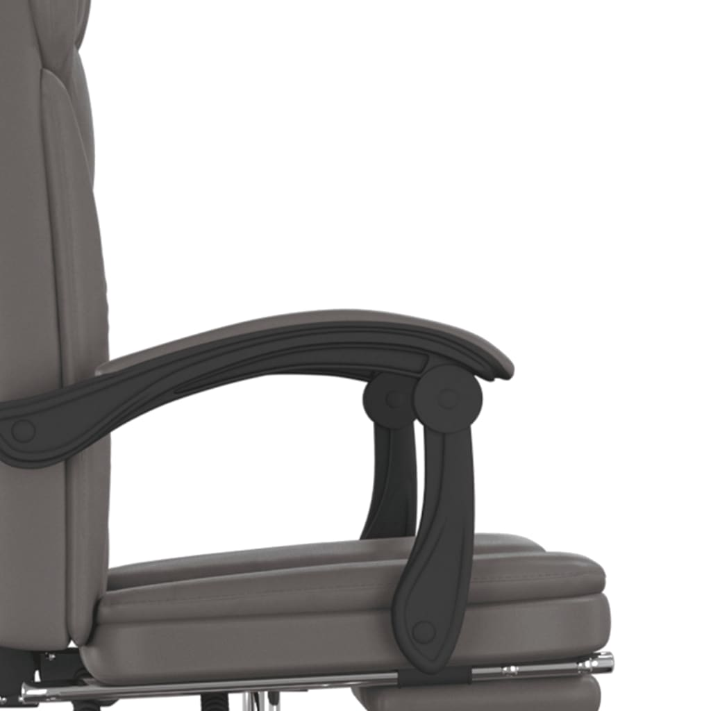 vidaXL Reclining Office Chair - Grey Faux Leather | Adjustable, Stylish, and Comfortable