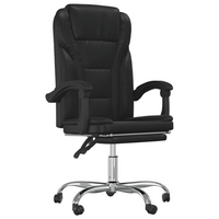 vidaXL Reclining Office Chair Black Faux Leather - Comfort and Style for Your Workspace