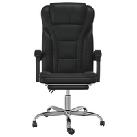 vidaXL Reclining Office Chair Black Faux Leather - Comfort and Style for Your Workspace