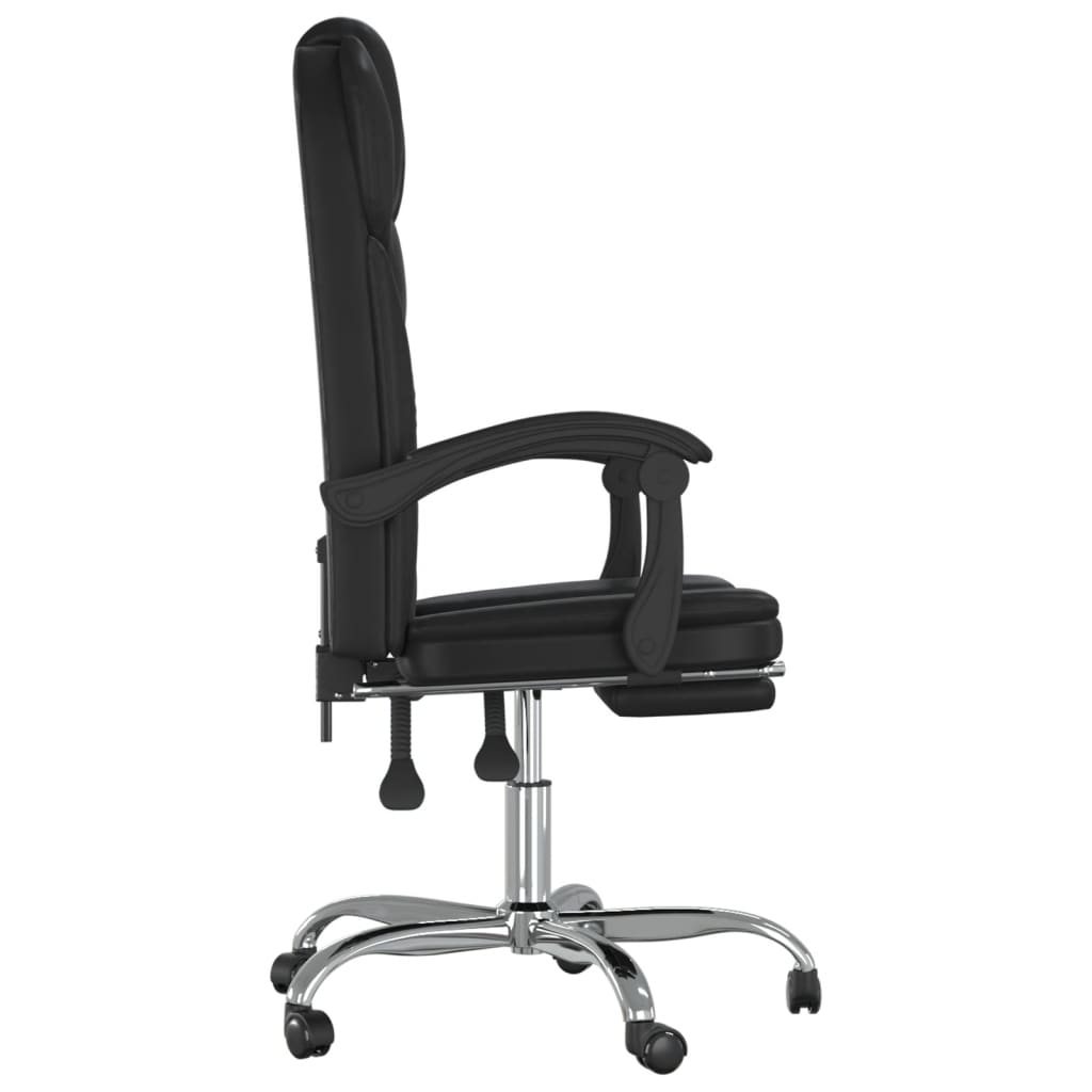 vidaXL Reclining Office Chair Black Faux Leather - Comfort and Style for Your Workspace