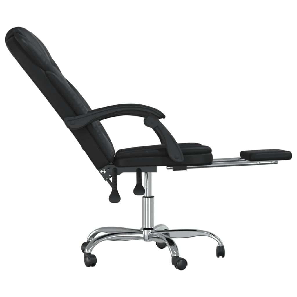 vidaXL Reclining Office Chair Black Faux Leather - Comfort and Style for Your Workspace