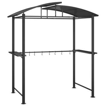 vidaXL BBQ Gazebo with Side Shelves Anthracite 210x114x230 cm Steel