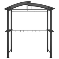 vidaXL BBQ Gazebo with Side Shelves Anthracite 210x114x230 cm Steel