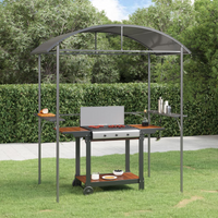 vidaXL BBQ Gazebo with Side Shelves Anthracite 220x115x230 cm Steel