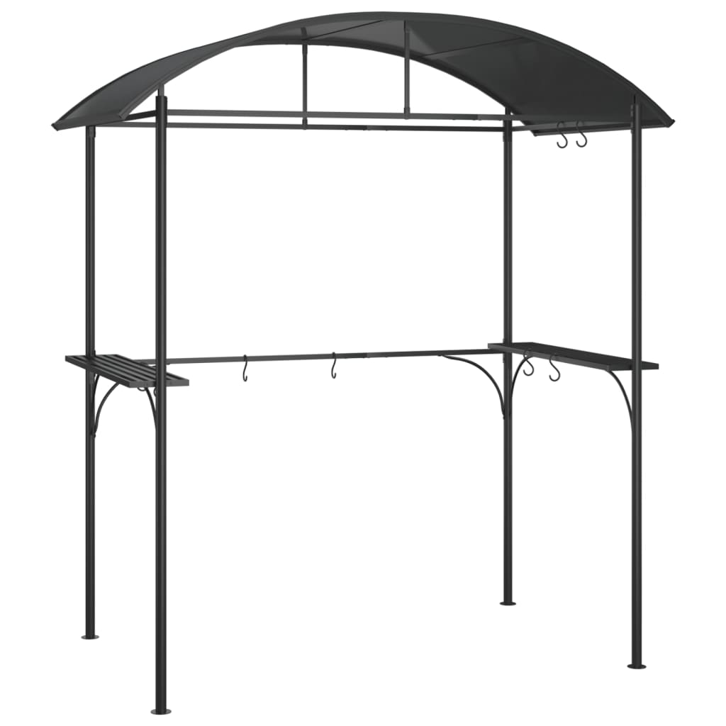 vidaXL BBQ Gazebo with Side Shelves Anthracite 220x115x230 cm Steel