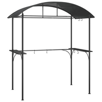 vidaXL BBQ Gazebo with Side Shelves Anthracite 220x115x230 cm Steel