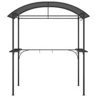 vidaXL BBQ Gazebo with Side Shelves Anthracite 220x115x230 cm Steel