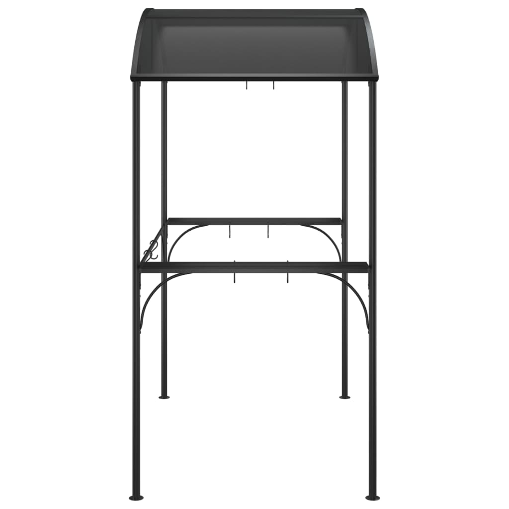 vidaXL BBQ Gazebo with Side Shelves Anthracite 220x115x230 cm Steel