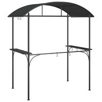 vidaXL BBQ Gazebo with Side Shelves Anthracite 220x115x230 cm Steel