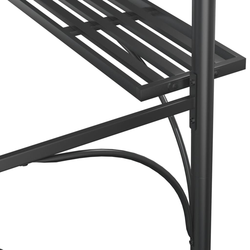 vidaXL BBQ Gazebo with Side Shelves Anthracite 220x115x230 cm Steel