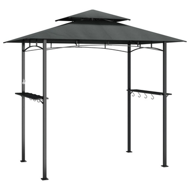 vidaXL BBQ Gazebo with Side Shelves Anthracite 240x150x243 cm Steel