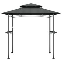 vidaXL BBQ Gazebo with Side Shelves Anthracite 240x150x243 cm Steel