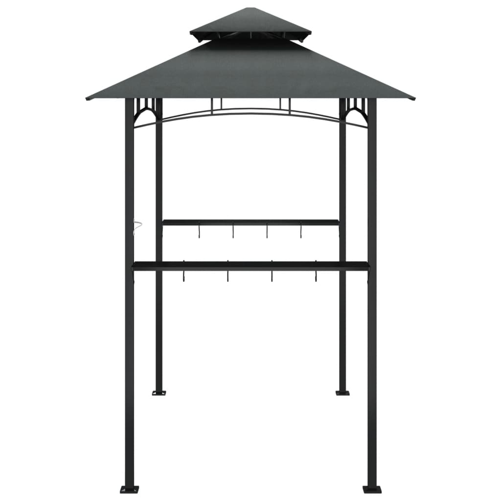 vidaXL BBQ Gazebo with Side Shelves Anthracite 240x150x243 cm Steel