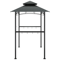 vidaXL BBQ Gazebo with Side Shelves Anthracite 240x150x243 cm Steel