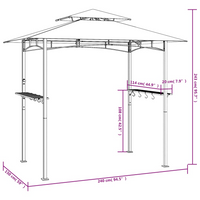 vidaXL BBQ Gazebo with Side Shelves Anthracite 240x150x243 cm Steel