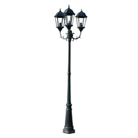 vidaXL Garden Light Post 3-arms 230 cm Dark Green/Black Aluminium