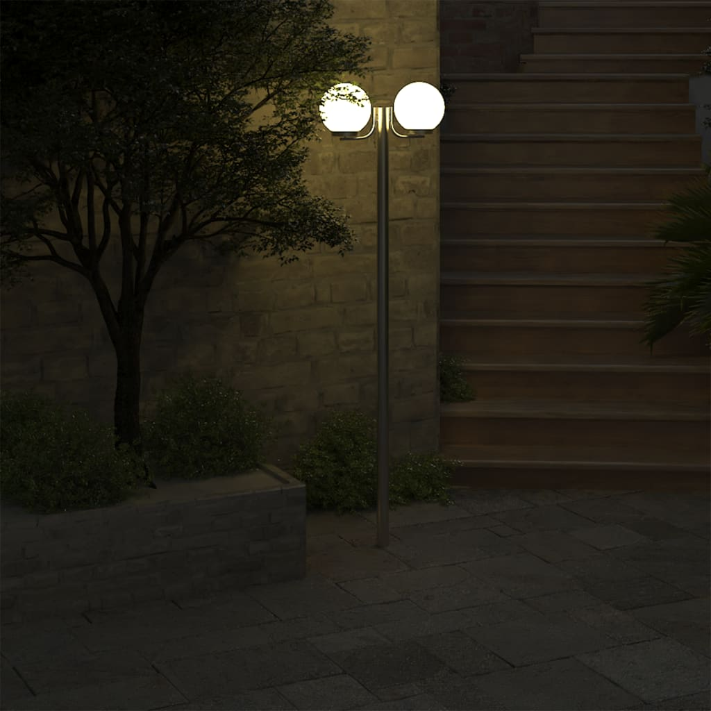 vidaXL Garden Lamp Post 2 Lamps 220 cm - Illuminate Your Outdoor Space