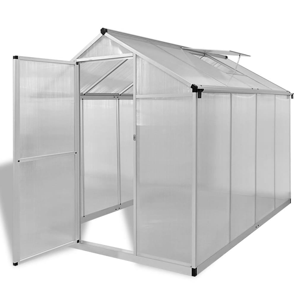 vidaXL Reinforced Aluminium Greenhouse with Base Frame 4.6 m²