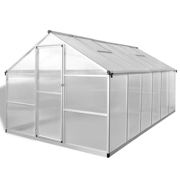 vidaXL Reinforced Aluminium Greenhouse with Base Frame 9.025 m²