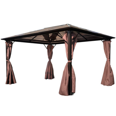 vidaXL Gazebo with Curtain Brown Aluminium 400 x 300 cm