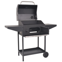 vidaXL BBQ Charcoal Smoker with Bottom Shelf Black