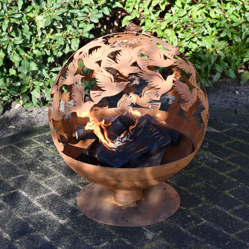 Esschert Design Fire Pit Laser Cut Birds Rust - Create a Cozy Atmosphere in Your Garden