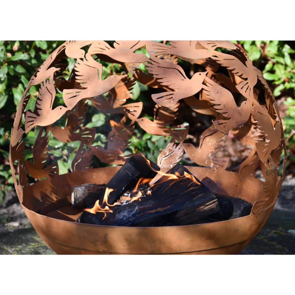 Esschert Design Fire Pit Laser Cut Birds Rust - Create a Cozy Atmosphere in Your Garden