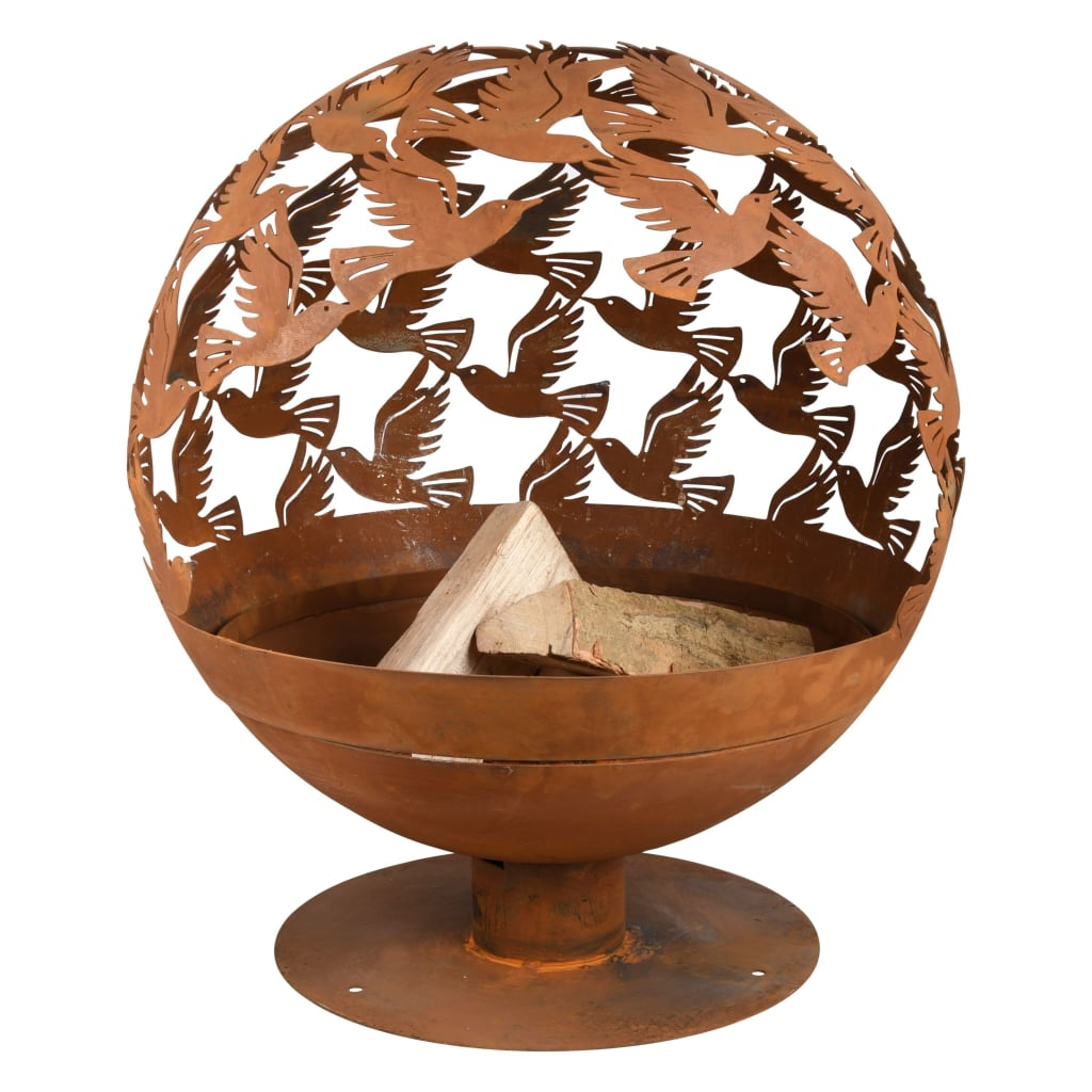 Esschert Design Fire Pit Laser Cut Birds Rust - Create a Cozy Atmosphere in Your Garden