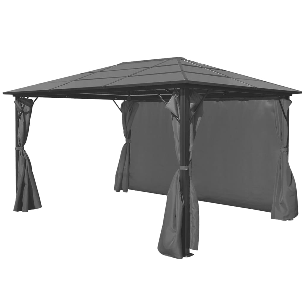 vidaXL Gazebo with Curtain Anthracite Aluminium 400x300 cm