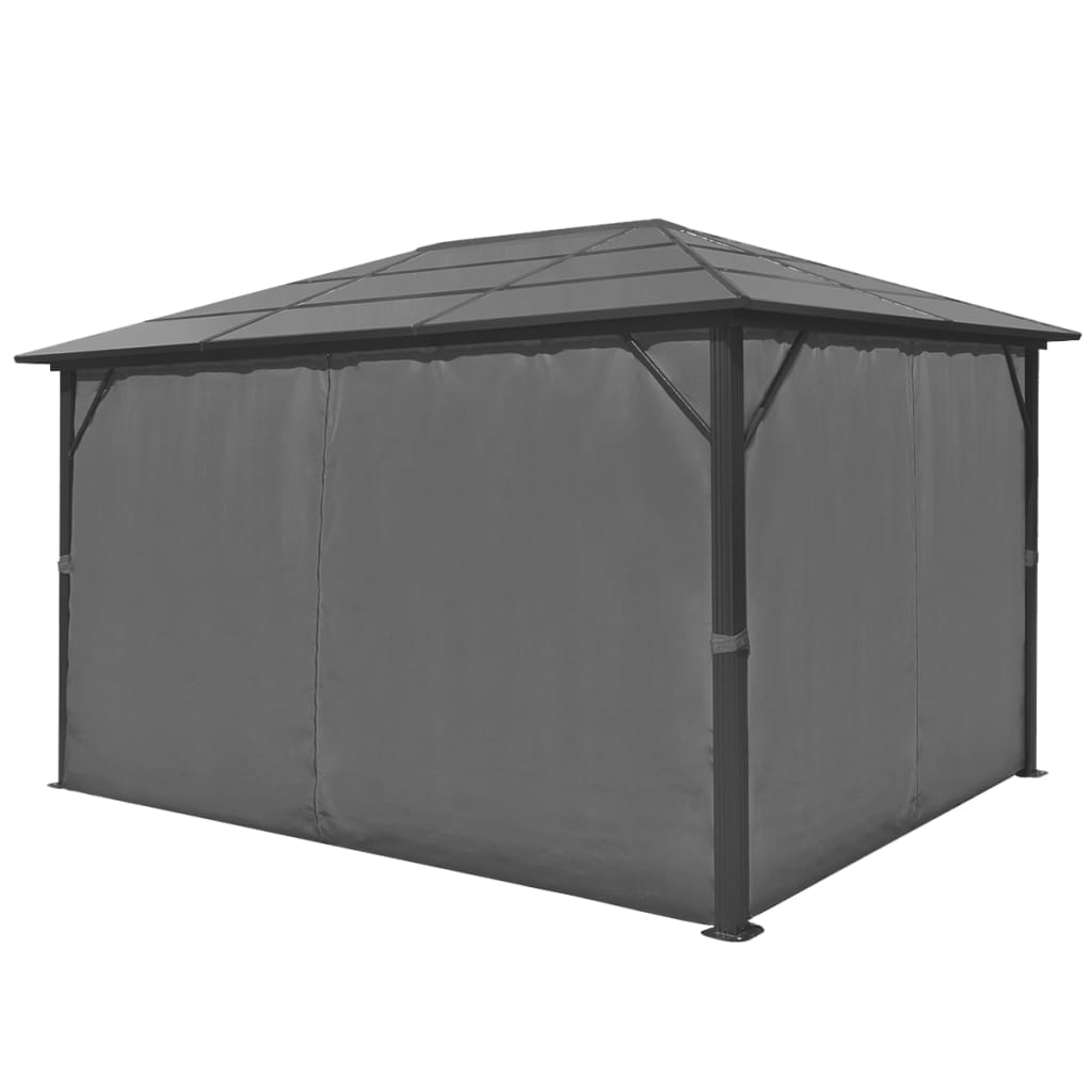 vidaXL Gazebo with Curtain Anthracite Aluminium 400x300 cm