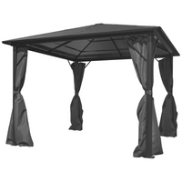 vidaXL Gazebo with Curtain Anthracite Aluminium 300x300 cm