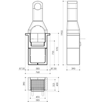 vidaXL Concrete Charcoal BBQ Stand with Chimney - Stable and Sturdy