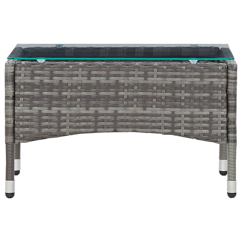 vidaXL Coffee Table Grey 60x40x36 cm Poly Rattan - Weather Resistant, Easy to Clean, Easy Assembly
