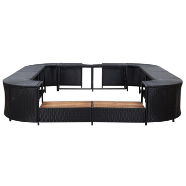 vidaXL Square Spa Surround Black 268 x 268 x 55 cm Poly Rattan - Stylish and Functional Spa Accessory