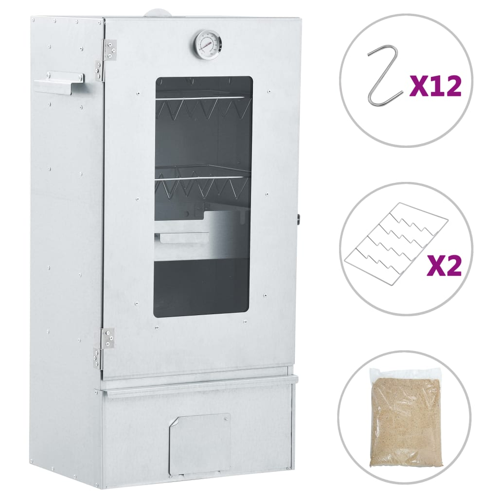 vidaXL BBQ Oven Smoker with 1kg Wood Chips 44.5x29x83 cm