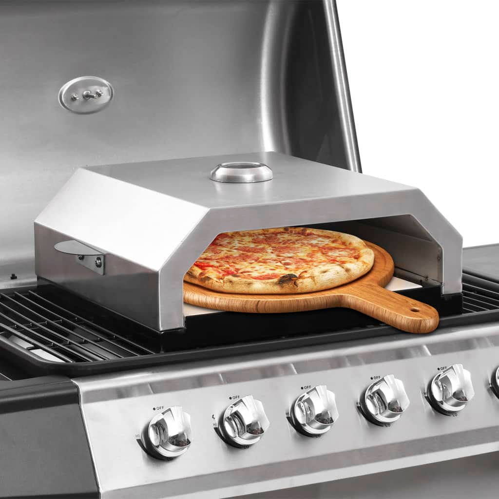 vidaXL Pizza Oven with Ceramic Stone for Gas Charcoal BBQ