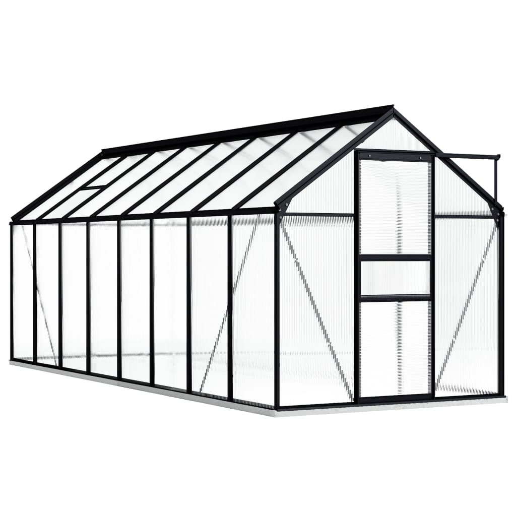 vidaXL Greenhouse with Base Frame Anthracite Aluminium 9.31 m²