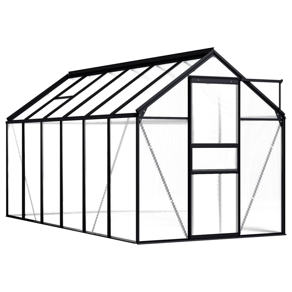 vidaXL Greenhouse Anthracite Aluminium 7.03 m² - UV Resistant, Easy Assembly