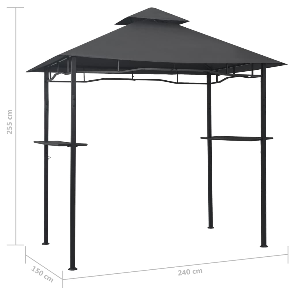 vidaXL BBQ Gazebo 240x150x255 cm Anthracite Steel