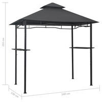 vidaXL BBQ Gazebo 240x150x255 cm Anthracite Steel