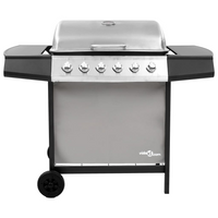 vidaXL Gas BBQ Grill with 6 Burners Black and Silver - Outdoor Cooking at Its Best