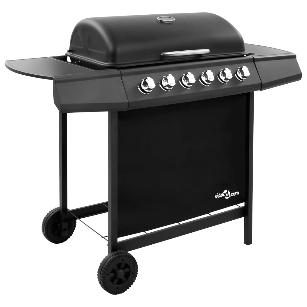 vidaXL Gas BBQ Grill with 6 Burners Black - Create Outdoor Feasts!