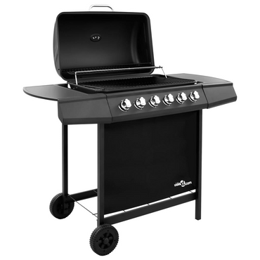 vidaXL Gas BBQ Grill with 6 Burners Black - Create Outdoor Feasts!